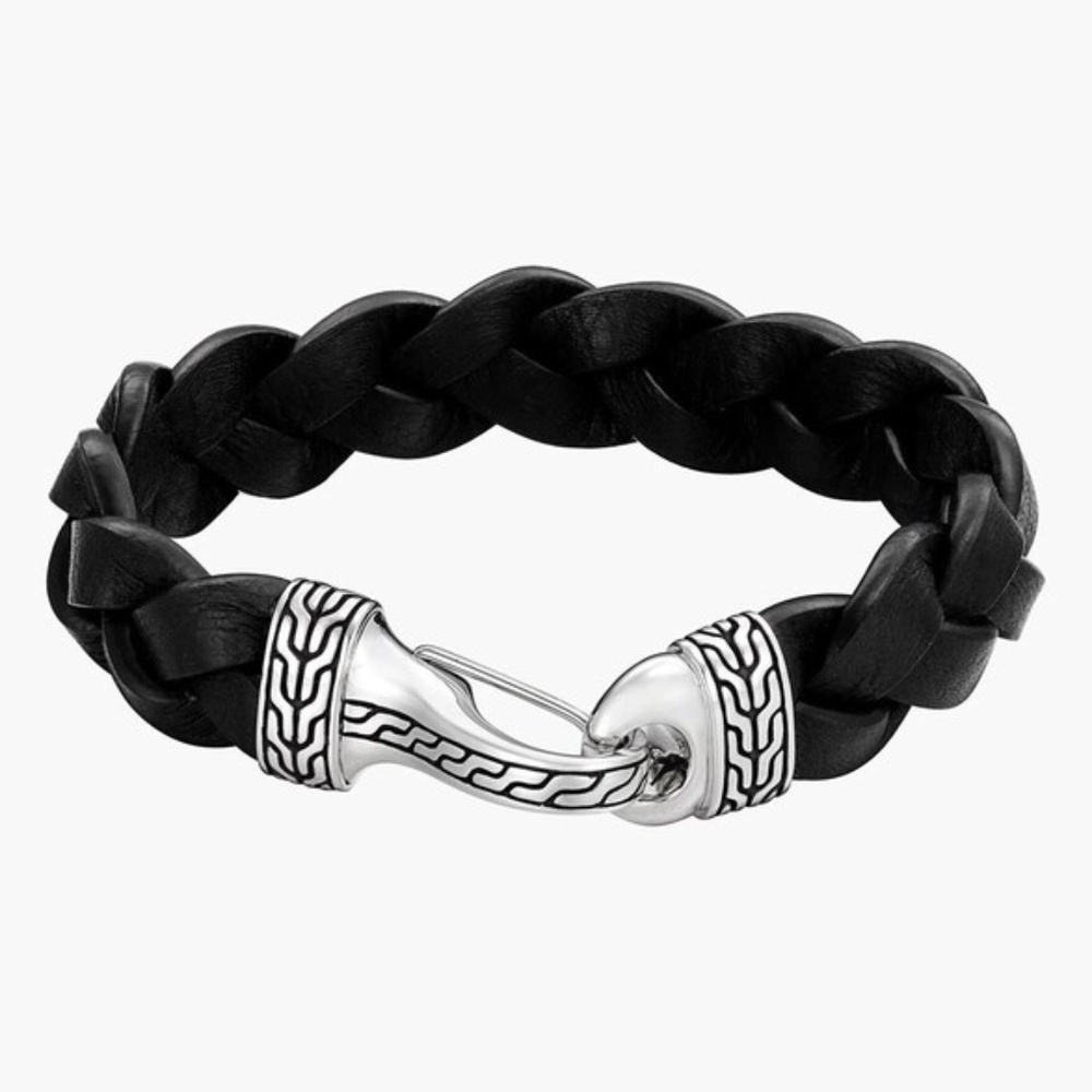 JOHN HARDY Sterling Silver Classic Chain & Braided Leather Cord Bracelet​​